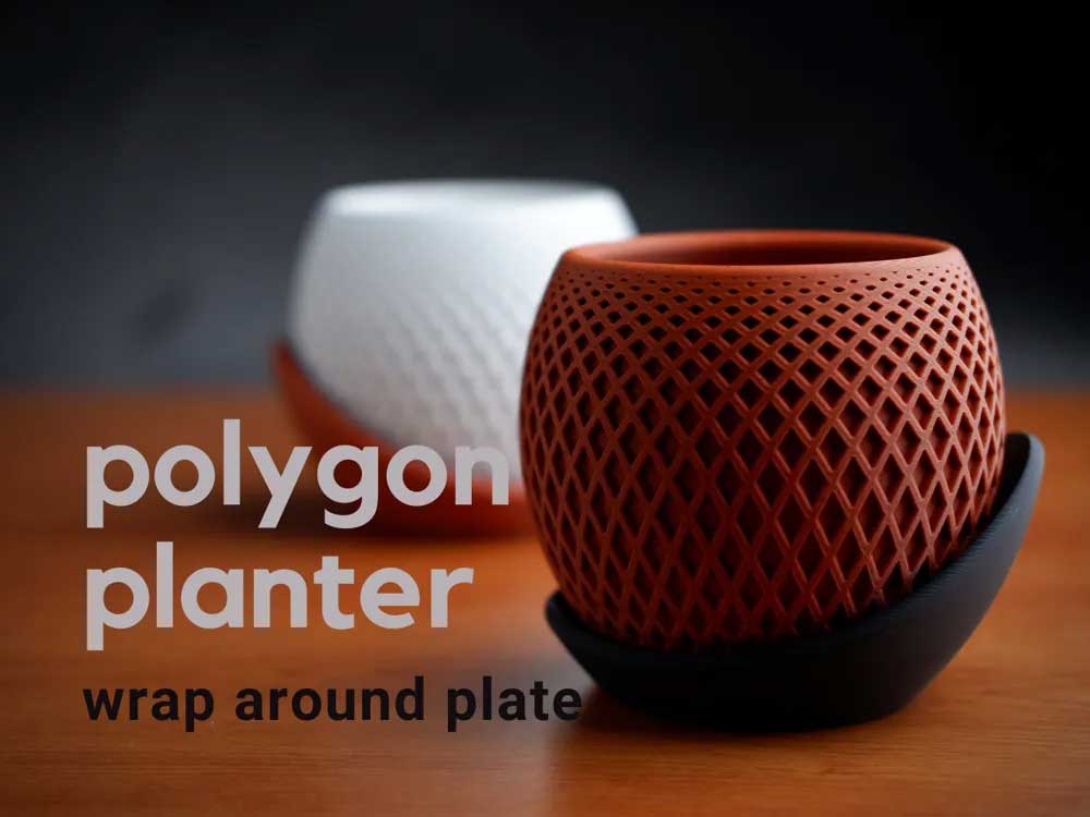 Lov3d vaso polygon con sottovaso